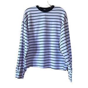 Wi-Fi Korea Lightweight Sweatshirt Lavender with Navy Stripes